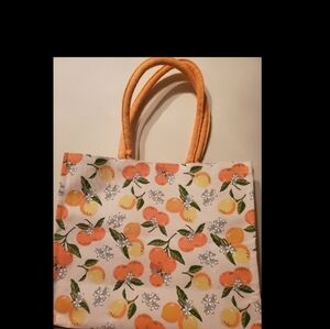Handbag Tote Womens Carry All Market Shopper Tote Orange Green Multi Color New
